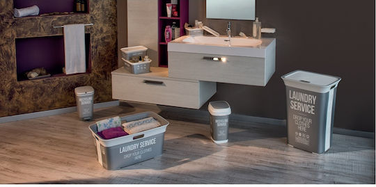 Kis Home Service Κάδος Απορριμμάτων Πλαστικός με Πεντάλ Ασημί 10lt