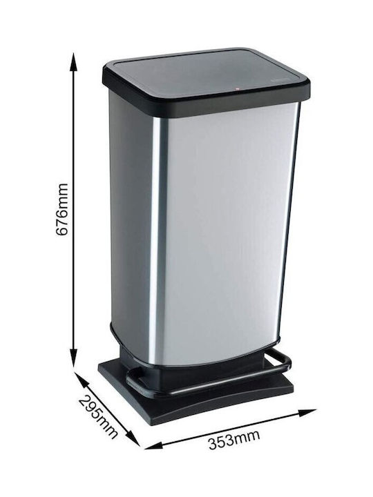 Dimitracas Paso Waste Bin Waste Plastic with Pedal Beton 40lt 1pcs