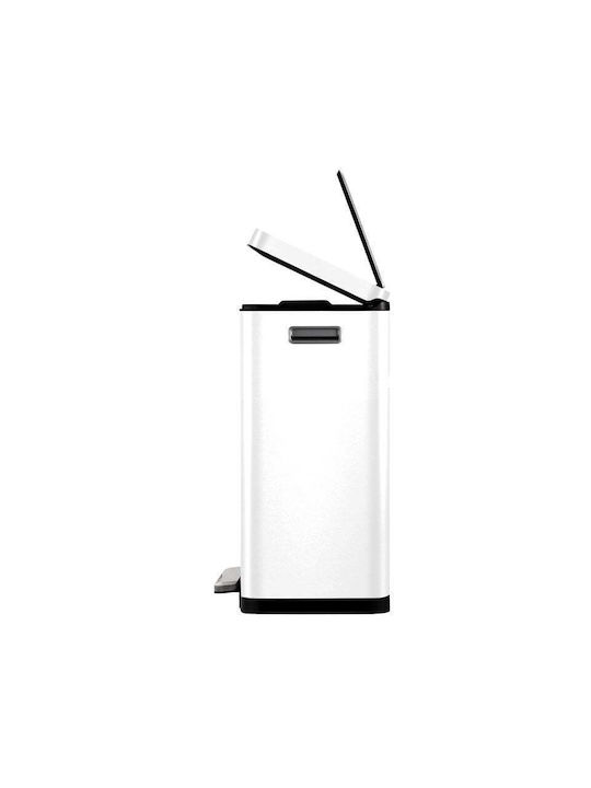 Eko Coș De Gunoi X-Cube VB 936840 De Reciclare Din Oțel Inoxidabil Cu Pedală Alb 40lt