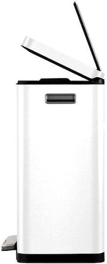 Eko Coș De Gunoi X-Cube VB 936840 De Reciclare Din Oțel Inoxidabil Cu Pedală Alb 40lt
