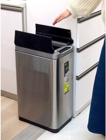 Eko Phantom Waste Bin Made of Stainless Steel with Grey Sensor 40lt
