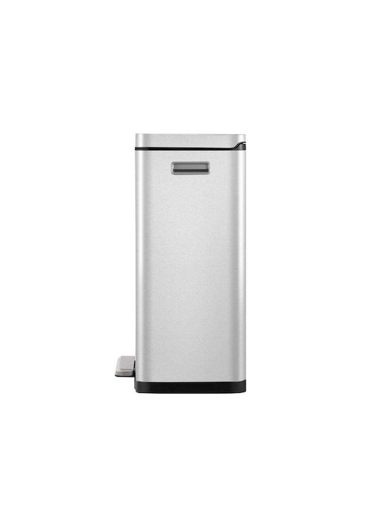 Eko Coș De Gunoi X-Cube VB 936845 Din Oțel Inoxidabil Cu Pedală Argintiu Mat 45lt