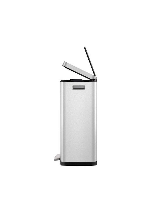 Eko Coș De Gunoi X-Cube VB 936845 Din Oțel Inoxidabil Cu Pedală Argintiu Mat 45lt