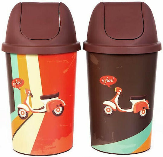 Homeplast Vespa Mülleimer Kunststoff mit Pulsierendem Deckel Mehrfarbig 50lt