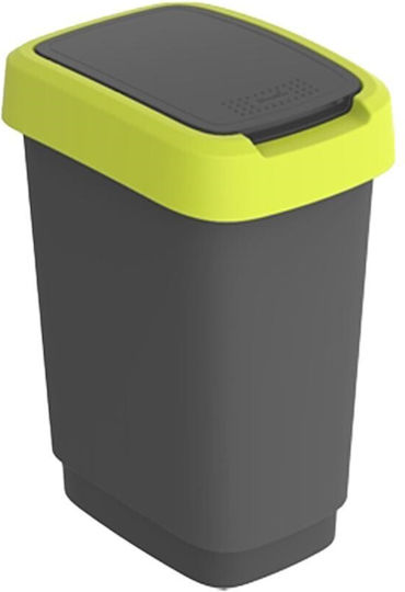 Trash Basket Swing Rotho Twist 50l Black-lime