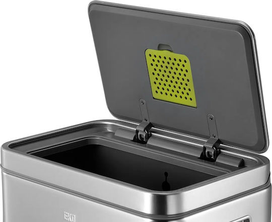 Eko Coș De Gunoi X-cube Kitchen Din Oțel Inoxidabil Cu Pedală Argintiu 30lt