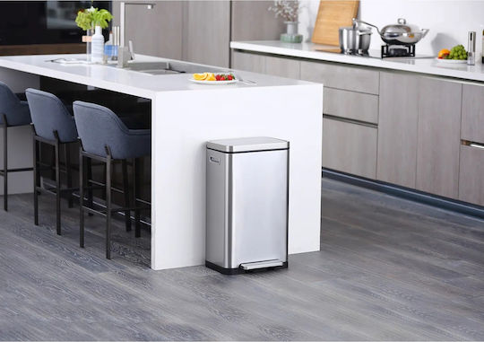 Eko Coș De Gunoi X-cube Kitchen Din Oțel Inoxidabil Cu Pedală Argintiu 30lt