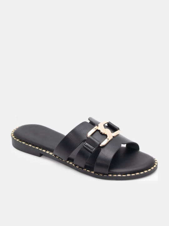 Flache Sandalen für Damen in Schwarz Farbe