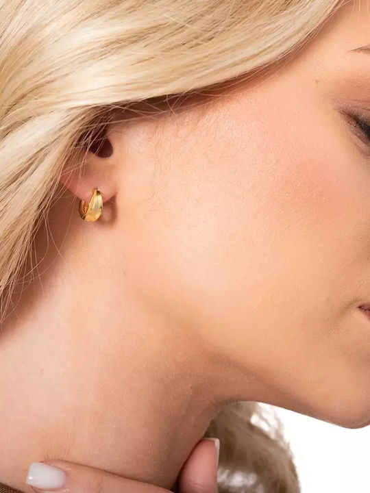 Oxzen Earrings Hoops made of Silver Gold Plated Oxzen Earrings Hoops made of Silver Gold Plated