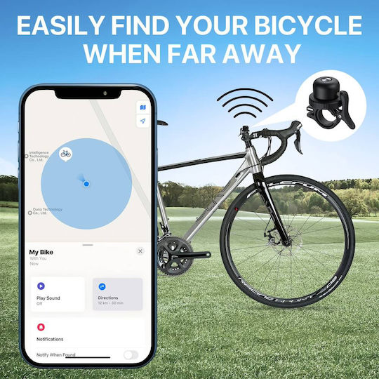 Mili Bicycle Bell Smart Tag Mitag Duo iOS & Android Bluetooth Tracker Black White