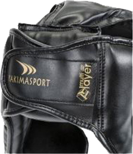 Yakimasport Adult Full Face Boxing Headgear Leather Black