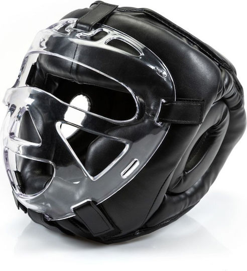 Yakimasport Adult Full Face Boxing Headgear Leather Black