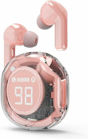Gembird TWST-01 In ear Bluetooth хендсфри Слушалки с Кутийка за Зареждане Розов