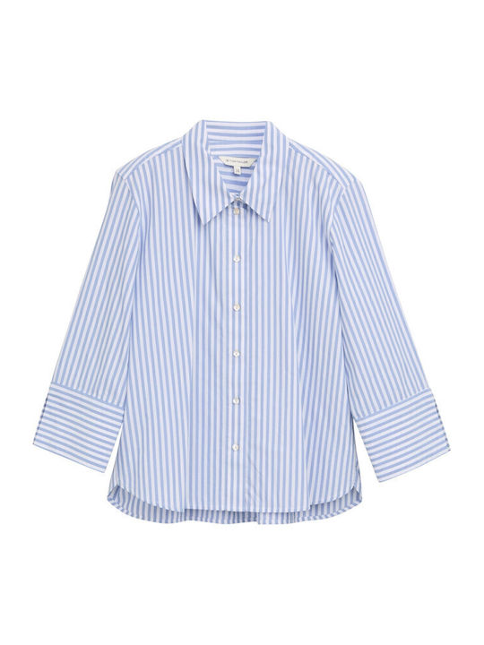 Women's Striped Long Sleeve Shirt White