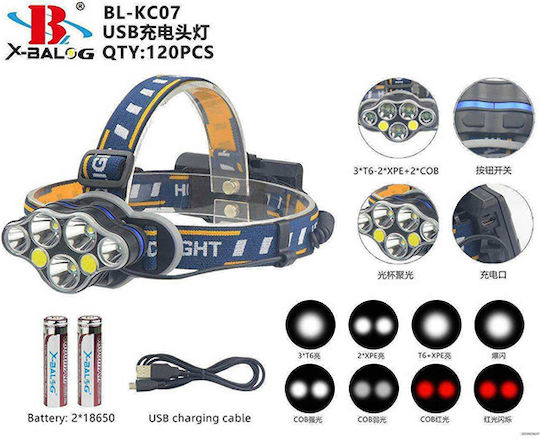 Lumină de lucru și de sit, cu baterie Lanternă Frontală LED IPX4 cu Luminozitate Maximă 2400lm