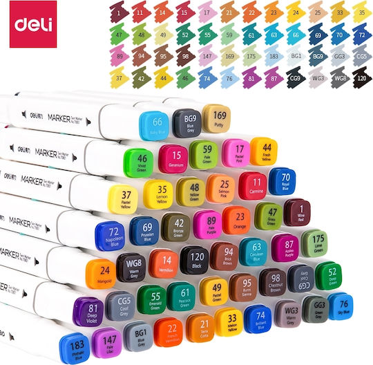 Deli Emotion Drawing Markers Double Tip Set 48pcs