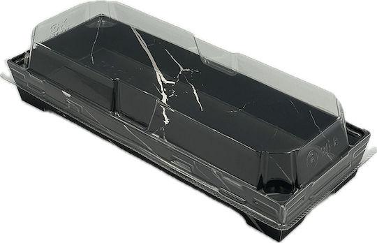 Sushi Premium Black Container Lid No8 20.5x7.8x2.8cm 50pcs