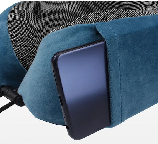 Kourk Travel U-shape Memory Foam Travel Pillow Travel Set Pillow with Carrying Case 24x26x12cm Blue