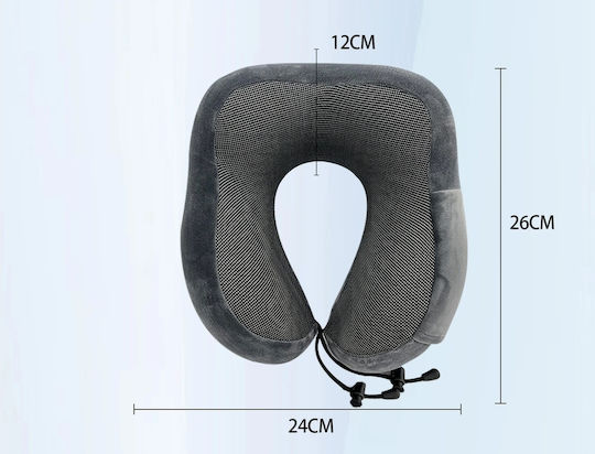 Kourk Travel U-shape Memory Foam Travel Pillow Travel Set Pillow with Carrying Case 24x26x12cm Blue