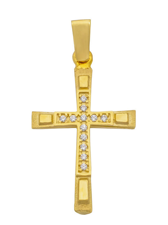 Savvas Design Χρυσός Σταυρός 14Κ Διπλής Όψης