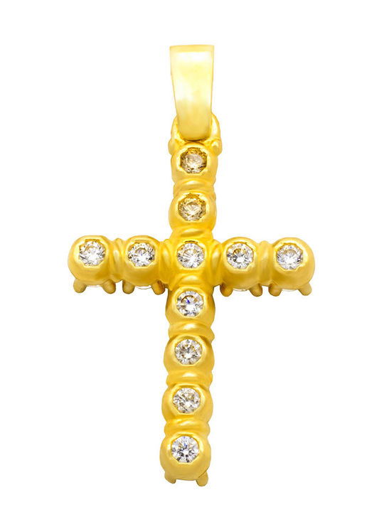 Savvas Design Χρυσός Σταυρός 14Κ Διπλής Όψης
