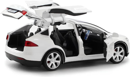 Tesla X90 1:32 White Model Car Miniature Electric Car with Opening Doors