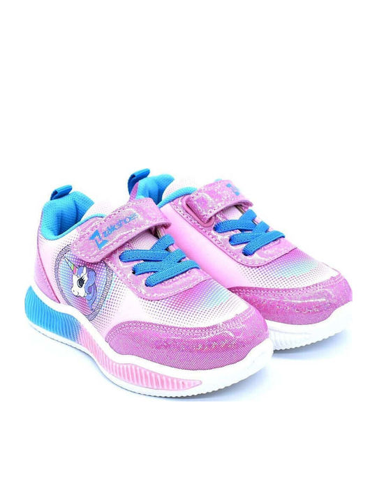 Παιδικά Sneakers με Σκρατς & Φωτάκια Ροζ