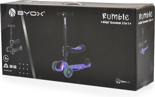 Byox Kids Scooter Foldable 3-Wheel with Seat Purple