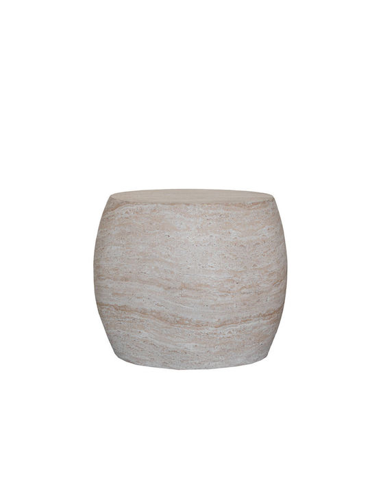 Oval Side Table Lithos Beige L62xW43xH52.5cm.