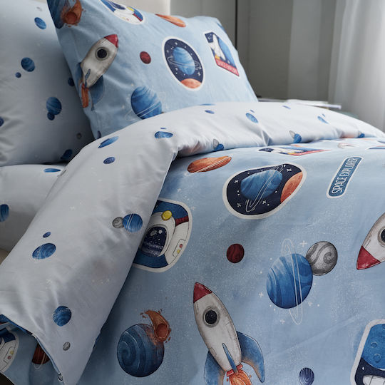 Vesta Home Κουβερλί Μονό Βαμβακερό Σιέλ 160x230cm