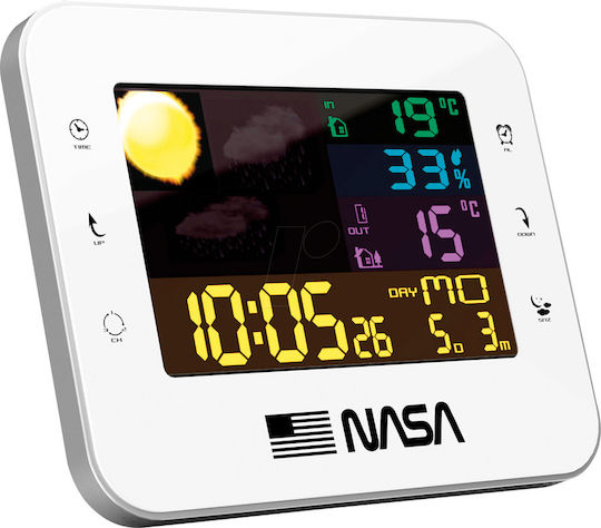 NASA SB6703 Ασύρματος Μετεωρολογικός Σταθμός Ψηφιακός Επιτραπέζιος Λευκός NASA SB6703 Ασύρματος Μετεωρολογικός Σταθμός Ψηφιακός Επιτραπέζιος Λευκός