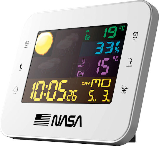 NASA SB6703 Ασύρματος Μετεωρολογικός Σταθμός Ψηφιακός Επιτραπέζιος Λευκός