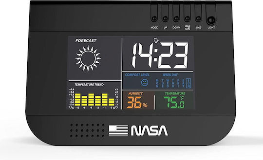 NASA SB6701 Ασύρματος Μετεωρολογικός Σταθμός Ψηφιακός Επιτραπέζιος Μαύρος