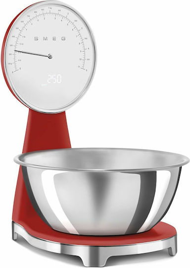 Smeg Analogic Cântar de Bucătărie 1gr/5kg Roșie