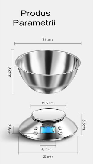 Scale Digital Kitchen Scale 0.1gr/3kg Gray