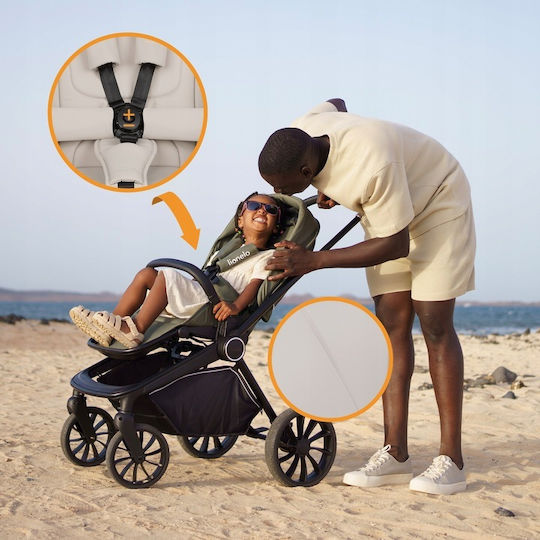 Lionelo Mika Adjustable 3 in 1 Baby Stroller Suitable for Newborn Beige Sand 10.9kg