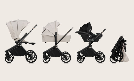 Lionelo Mika Adjustable 3 in 1 Baby Stroller Suitable for Newborn Beige Sand 10.9kg