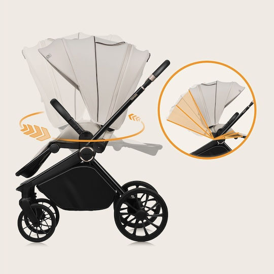 Lionelo Mika Adjustable 3 in 1 Baby Stroller Suitable for Newborn Beige Sand 10.9kg