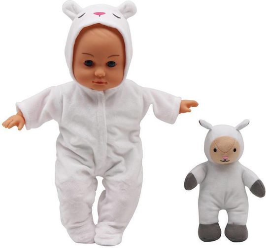 Luna Baby Doll with Animal White for 2+ Years 30.5 cm