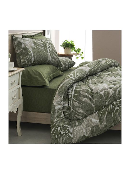 Charalambidis Textiles Salonica Σετ Σεντόνια Υπέρδιπλα 240x260εκ. Πράσινο (4τμχ)