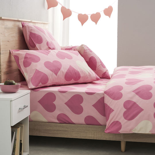 Charalambidis Textiles Bettwäsche-Set Überdoppel 240x260cm. Salonica Pink 4Stück