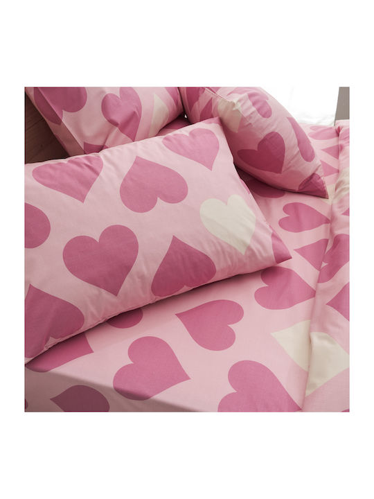 Charalambidis Textiles Salonica Σετ Σεντόνια Υπέρδιπλα 240x260εκ. Ροζ (4τμχ)