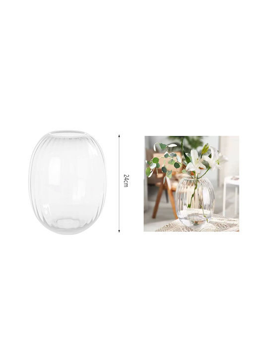 Cosmofan Διακοσμητικο Βαζο Γυαλινο 24cm