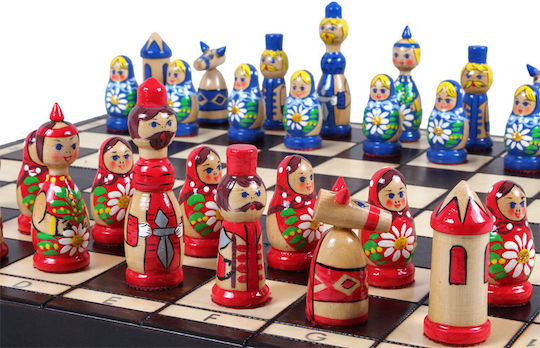 Сини Матрьошки Шах 42x42см