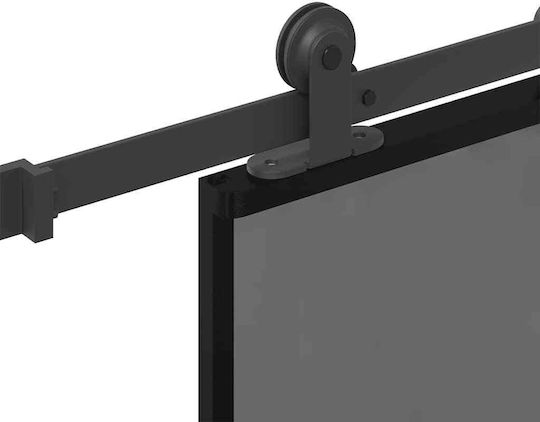Vidaxl Sliding Door Hardware Set 76x205 Cm Glass & Aluminum