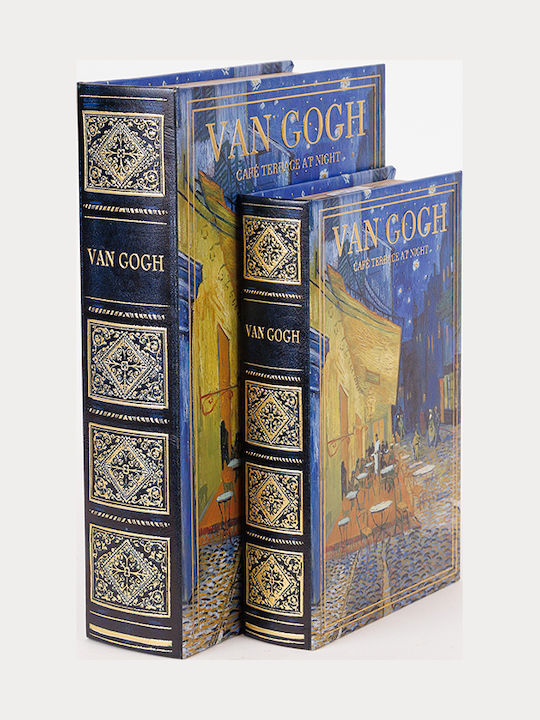 Estheti Home S/2 Διακοσμητικα Κουτια Van Gogh Ξυλινο Μπλε 30x21x7cm 819-00285