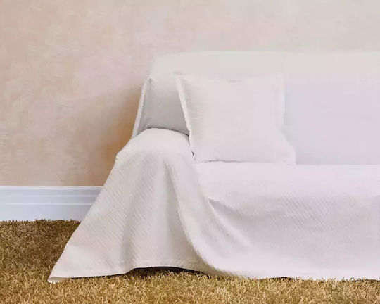 Pearl Home & Baby Soofa Триместен Диван Покривка П170xМ300см Бяла Перла