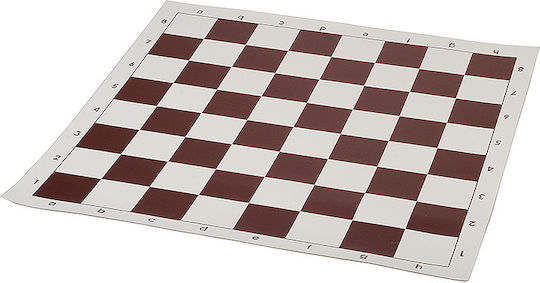Heavy Chess Set Metal-weighted Plastic Pieces Dcp03h King 96 Mm + Roll-up Chessboard 57 Mm Squares In Brown Color