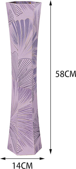 Cosmofan Hölzernes Vase mit Blättern 14*58cm