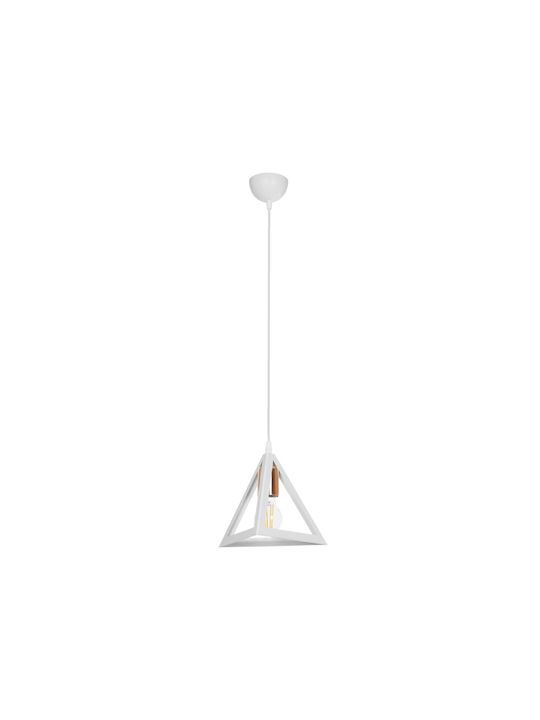 GloboStar Triangle Pendant Light White Bell with Socket E27 24x24x56cm